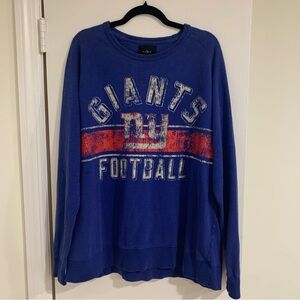 Mens Vintage Inspired NFL Giants Distressed Graphic Sweatshirt Crewneck Size XL